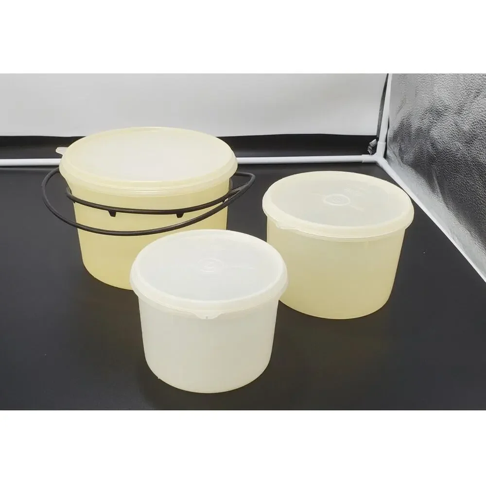 RARE VTG Tupperware Nesting Canisters 263 264 266 W/Lids & 1 Handle 433 Set of 3